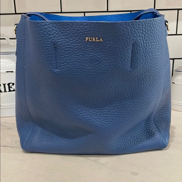 Furla Handbags - Furla Capriccio M blue leather hobo bag